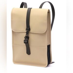RAINS Backpack Mini W3 SAND TAN BLACK  WATERPROOF BAG NWT